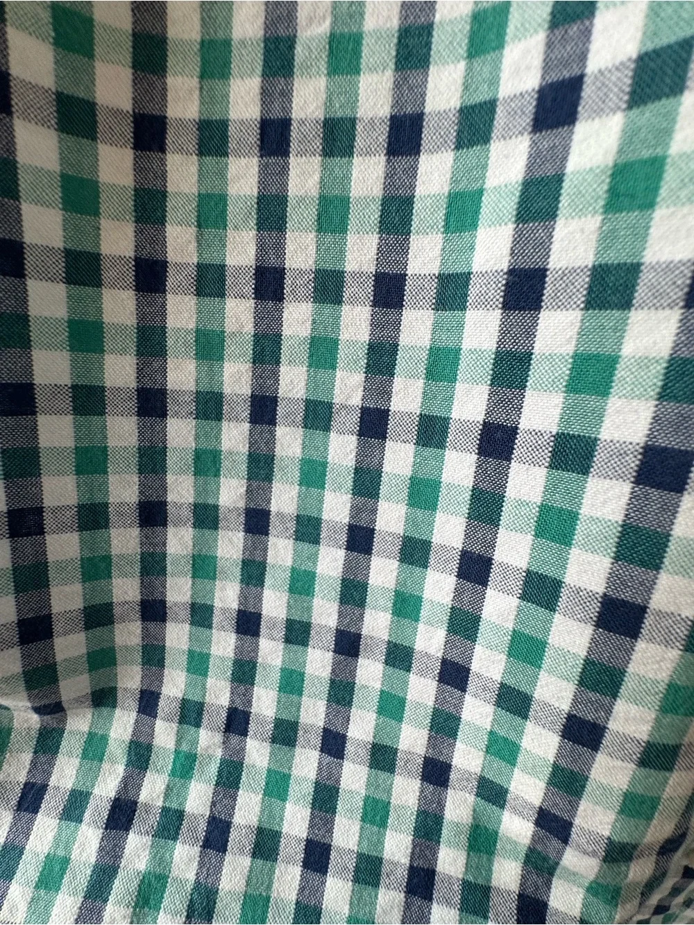 J.Crew Green Blue Gingham Checked Button Down Shirt Mens Large 100% Cotton